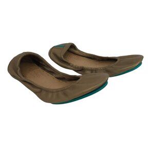 TIEKS ~ WOMENS 5 ~ TAN GOLD LEATHER BALLET FLATS SHOES